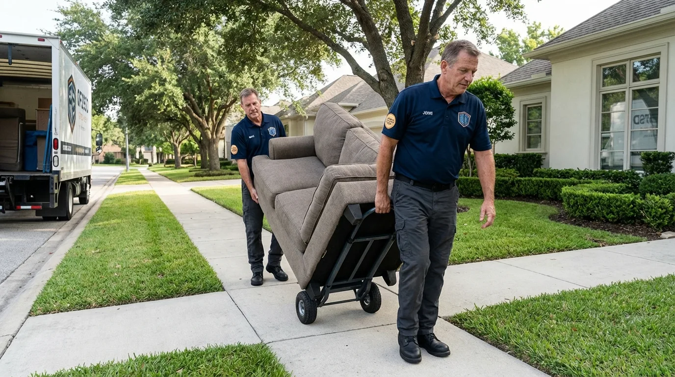 Local residential moving crew loading furniture in Coffeyville, KS